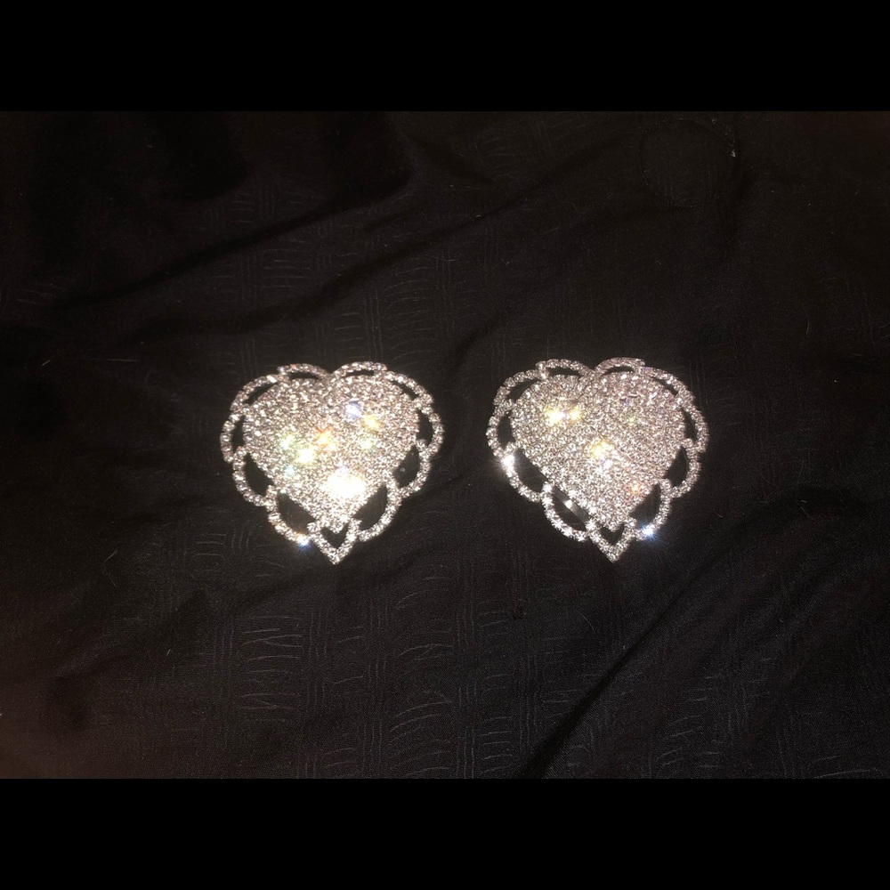 Crystal rhinestone heart shaped pasties by sugar thrillz by dolls kill